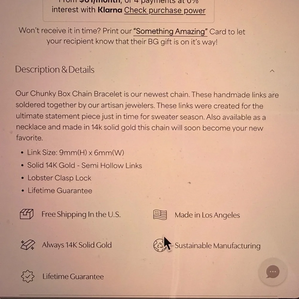 BABYGOLD Chunky Box Chain Bracelet in Gold - Picture 2 of 5